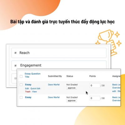 Phần mềm dạy học online MGE kết hợp bài tập và đánh giá thúc đẩy quá trình học tập cho nhân viên