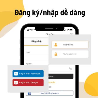 Thao tác đăng nhập/ đăng ký trên app LMS dễ dàng hơn