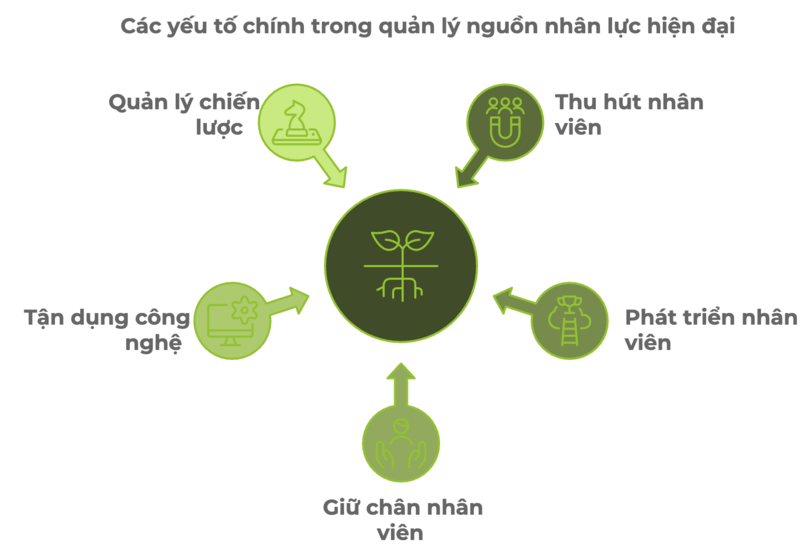 Các yếu tố chính trong quản lý nguồn nhân lực hiện đại